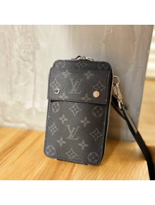 Louis Vuitton Men's Phone Pouch in Monogram Eclipse Canvas M80466 2021