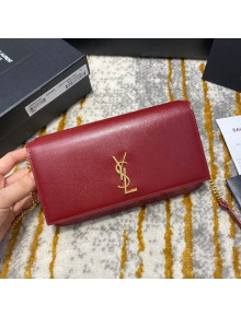 Saint Laurent Mini Bag in Texture Leather 635096 Red 2020