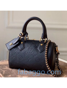 Louis Vuitton Monogram Embossed Leather Speedy Bandouliere 20 M42397 Black 2020