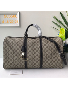 Gucci GG Canvas Carry-on Duffle Travel Bag 206500 Coffee 