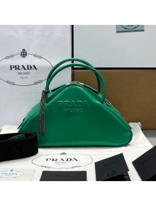 Prada Leather Triangle top Handle Bag 1BB082 Green 2022 