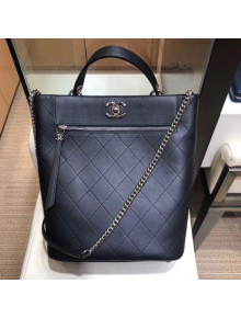 Chanel Large Calfskin Bucket Bag AS0578 Black 2019