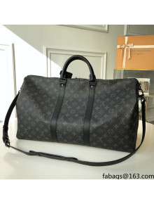 Louis Vuitton Keepall Bandouliere 50 Travel Bag in Black Monogram Canvas M40603 2021