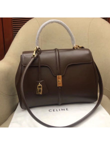 Celine Smooth Calfskin Medium 16 Bag Brown 2019