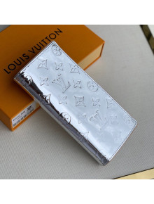 Louis Vuitton Brazza Wallet in Monogram Mirror Canvas M66540 Silver 2021