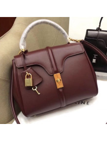 Celine Smooth Calfskin Small 16 Bag Burgundy 2019