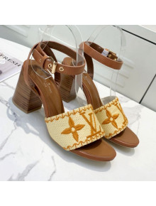 Louis Vuitton Sienna Raffia Sandals Brown 2021