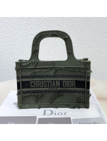 Dior Mini Book Tote Bag in Camouflage Embroidered Canvas Bag Green 2019