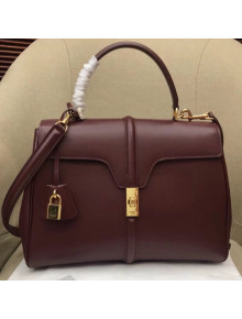 Celine Smooth Calfskin Medium 16 Bag Burgundy 2019