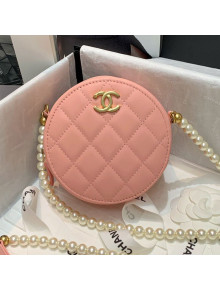 Chanel Calfskin Round Clutch Bag with Chain AP2191 Orange Pink 2021