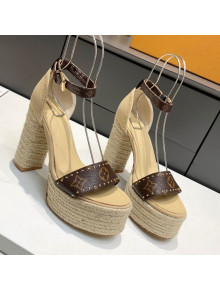 Louis Vuitton Coastline Stud Canvas Platform Sandals Beige 2021