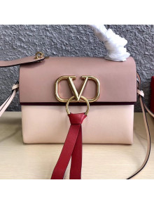 Valentino Medium VRing Calfskin Shoulder Bag 0004M Nude/Apricot 2019