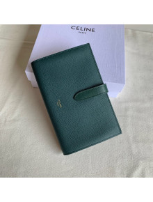 Celine Palm-Grained Leather Large Strap Wallet Green 2022 13