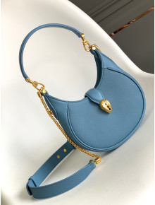 Bvlgari Serpenti Ellipse Calf Leather Small Shoulder Bag Blue 2022