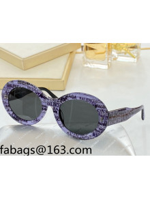 Balenciaga Round Sunglasses BB0073 Purple 2022