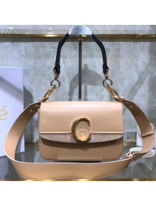 Chloe Shiny & Suede Calfskin Small Chloe Double Carry Bag Nude 2019