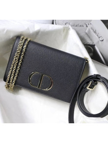 Dior 30 Montaigne Grainy Calfskin 2-in-1 Pouch Black 2020