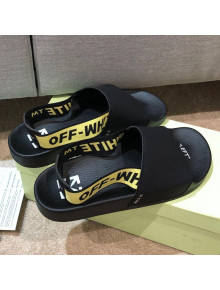 Off - White Men's Flat Sandals Black/Yellow 2021 02