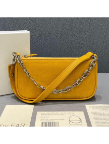 By Far Mini Rachel Yellow Lizard Embossed Leather Bag 2020