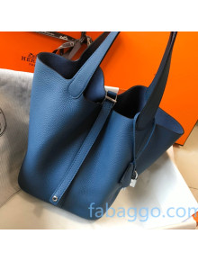 Hermes Picotin Lock Bag 22cm in Togo Calfskin Blue Agate 2020