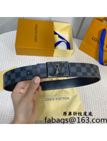 Louis Vuitton Belt 4cm with Framed LV Buckle Damier Graphite Canvas/Black 2021 09