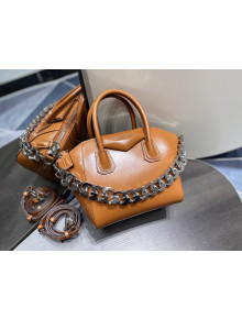 Givenchy Mini Antigona Chain Bag in Box Leather Brown 2022