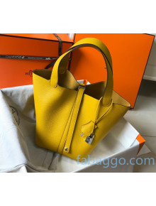 Hermes Picotin Lock Bag 18cm in Togo Calfskin Yellow 2020