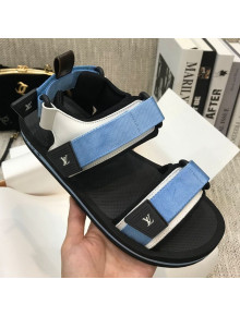 Louis Vuitton Arcade Flat Strap Sandal Blue 2021