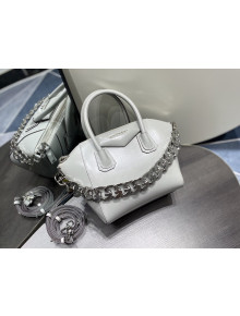 Givenchy Mini Antigona Chain Bag in Box Leather White 2022