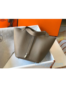 Hermes Picotin Lock Bag 22cm in Togo Calfskin Grey Dove/Silver 2020