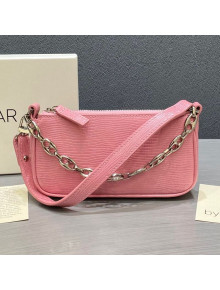 By Far Mini Rachel Pink Lizard Embossed Leather Bag 2020