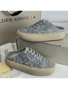 Golden Goose GGDB Space-Star Sabot Sneakers in Silver Glitter 2022 02