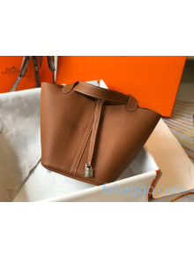 Hermes Picotin Lock Bag 22m in Togo Calfskin Brown/Silver 2020