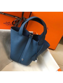 Hermes Picotin Lock Bag 18cm in Togo Calfskin Blue Agate 2020