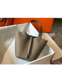 Hermes Picotin Lock Bag 18cm in Togo Calfskin Grey Dove/Silver 2020