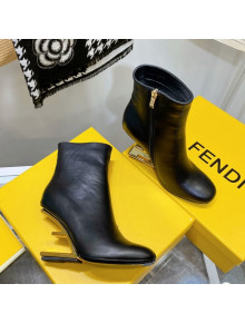 Fendi First Calfskin F Heel Ankle Boots 8cm Black 2021