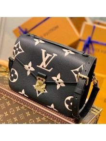 Louis Vuitton Monogram Leather Pochette Metis Bag M45773 Black/Beige 2021