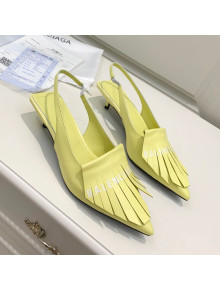 Balenciaga Tassel Slingback Pumps 3cm Yellow 2021