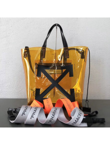 Off-White Leather & PVC Tote Yellow 2018