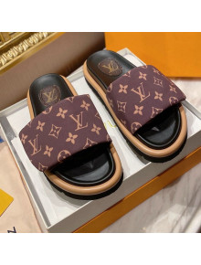 Louis Vuitton Pool Pillow Comfort Monogram Nylon Slide Sandals Cacao Brown 2021