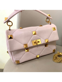 Valentino Roman Stud Lambskin Nappa Large Chain Bag 0188 Light Pink 2021