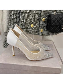 Jimmy Choo Crystal Mesh Pumps 8.5cm White 2021 65