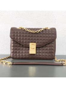 Celine Quilted Calfskin Medium C Bag Brown 2019