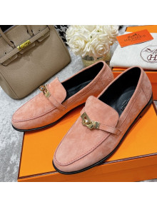 Hermes Mocasini Suede Loafers Peachy Pink 2021