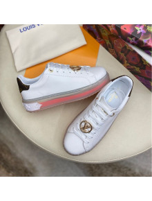 Louis Vuitton Time Out White Leather Sneakers 1A8NFV Orange 2020