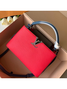 Louis Vuitton Capucines PM Top Handle Bag M52990 Red/Grey/Blue 2019