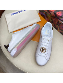 Louis Vuitton Time Out White Leather Sneakers 1A8NFV Pink 2020