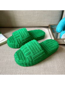 Bottega Veneta Resort Sponge Towel Slides Sandals Grass Green 2022