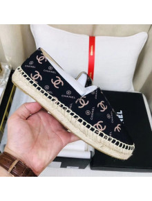 Chanel CC Allover Canvas Espadrilles Blue 2020