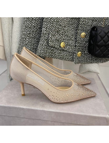 Jimmy Choo Crystal Mesh Pumps 6.5cm Nude 2021 72